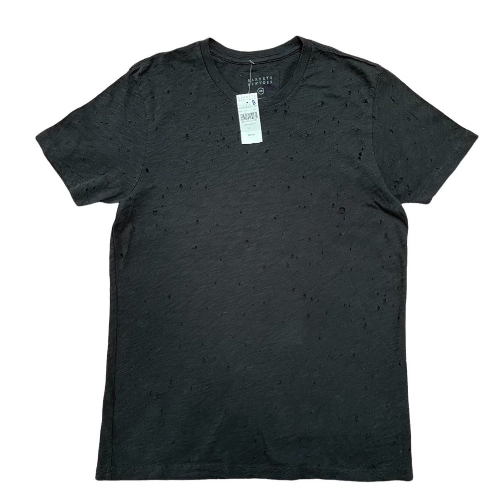 Barneys New York Acid Rain Distressed T Shirt - Black | XS